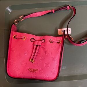 Guess Hot Pink Embossed Crossbody Bag